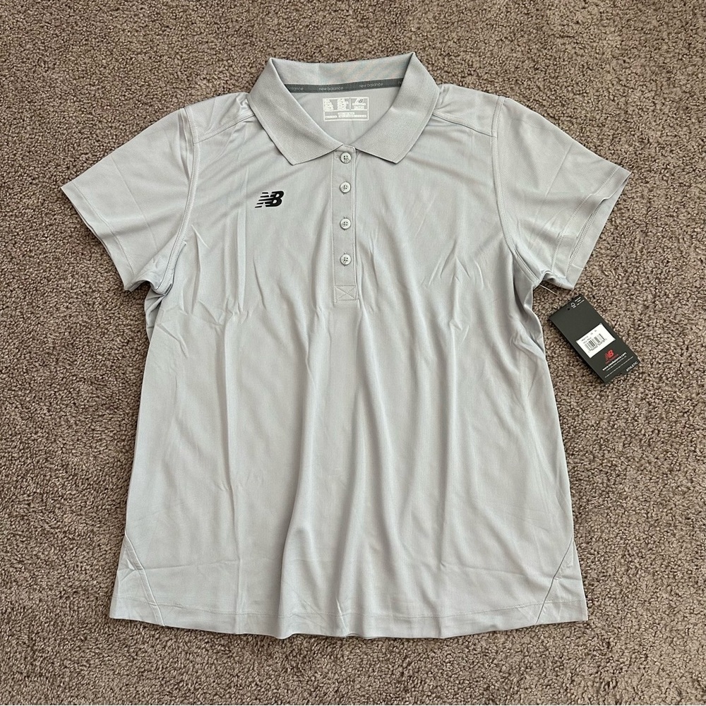 New Balance Womens Performance Tech Polo Gray